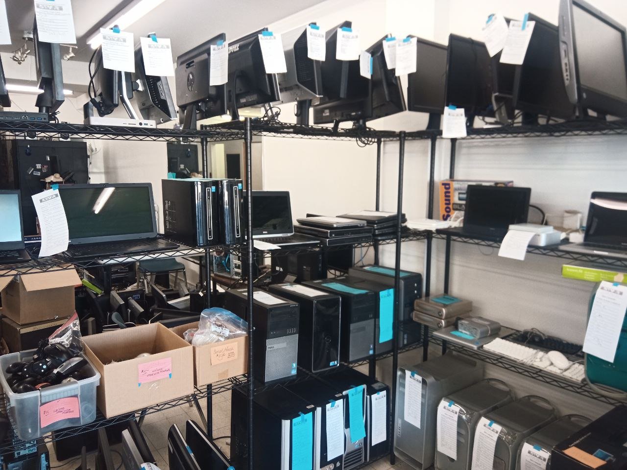 View of some of the items at FreeGeek Chicago